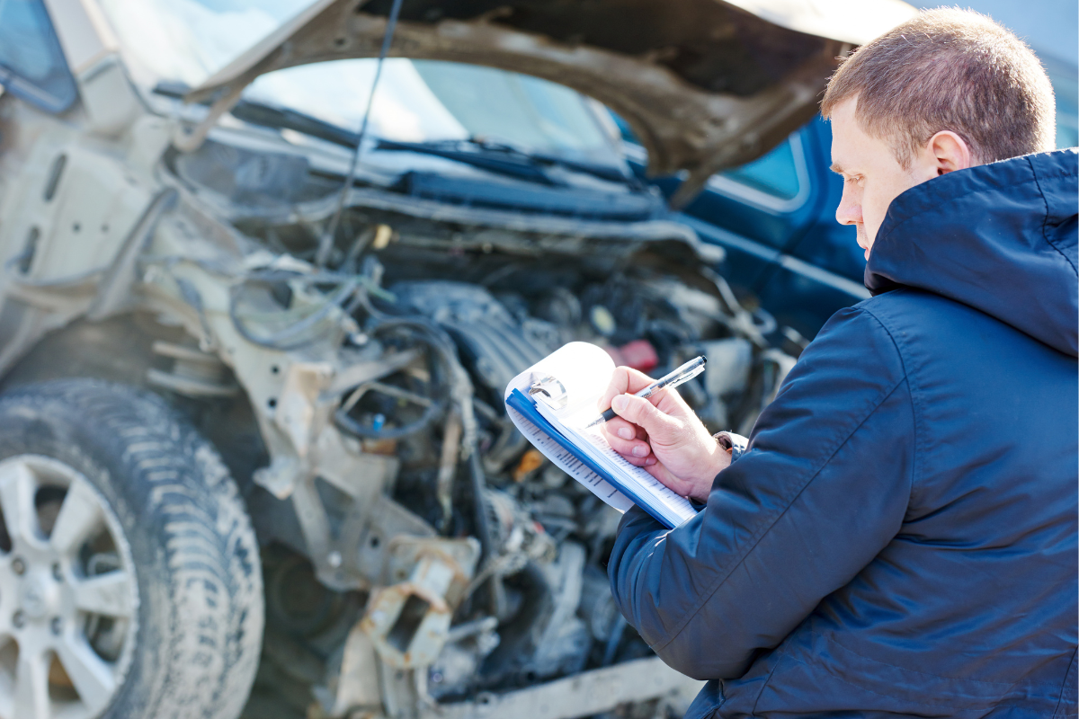 Vehicle condition report being completed