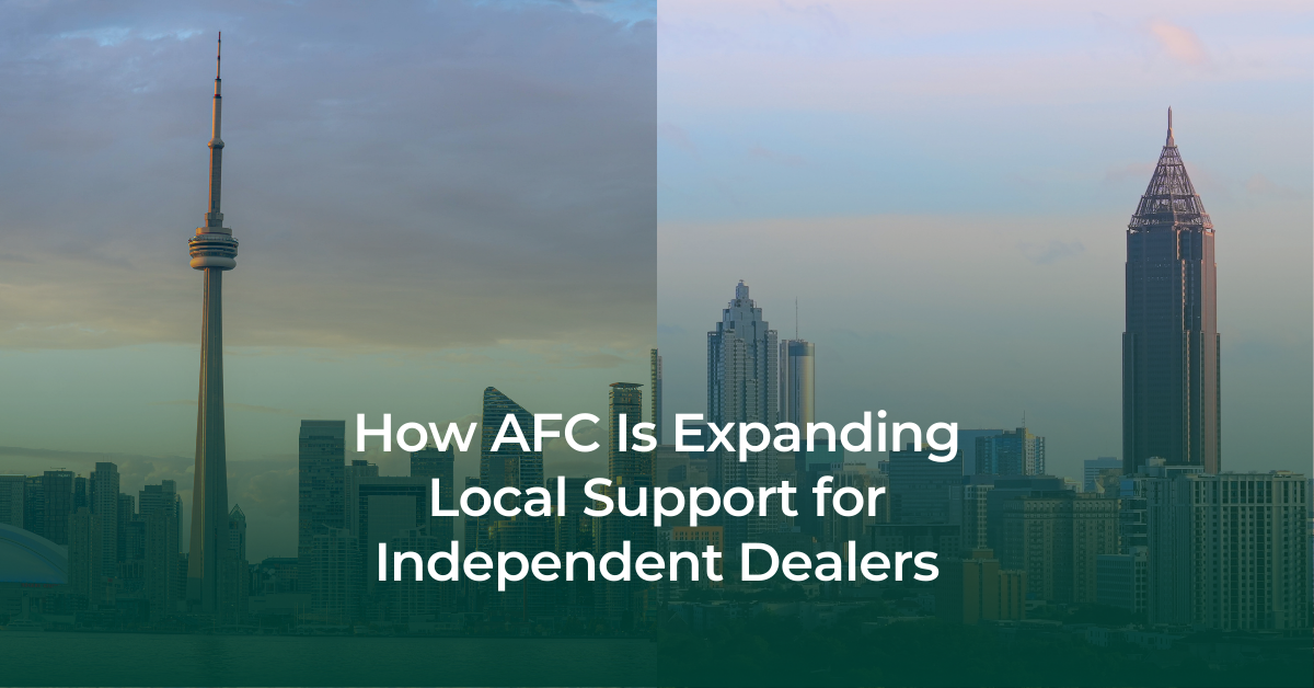 Side by side aerial pictures of the Toronto skyline and downtown Atlanta at sunset